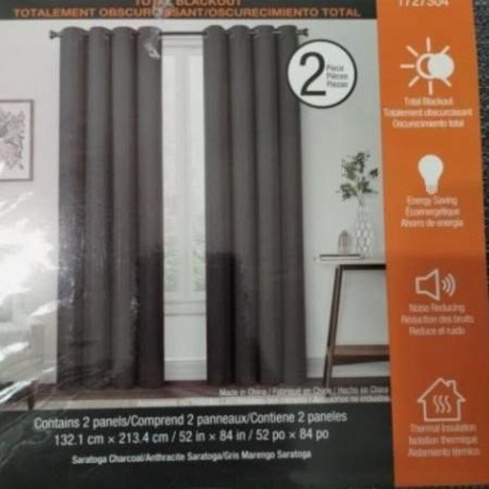 Sunblk Total Blackout Grommet Curtains